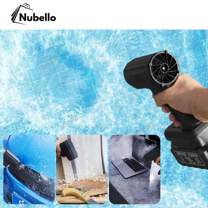 Soprador Turbo Jet Portátil Sem Fio – Compacto, Potente, Bateria, carregador (Serviços: Casa, Quintal, Carro, Garagem, Sitio, Chacara)